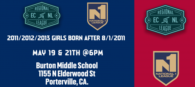 ECNL RL & N1 GU15 Teams Tryouts